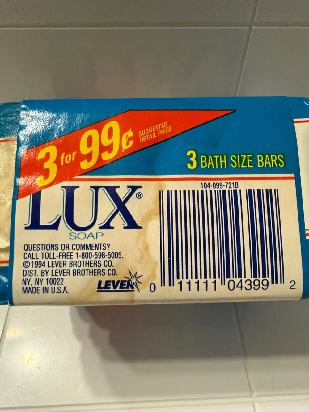 Lux Soap 3-Pack Bath Size Bars